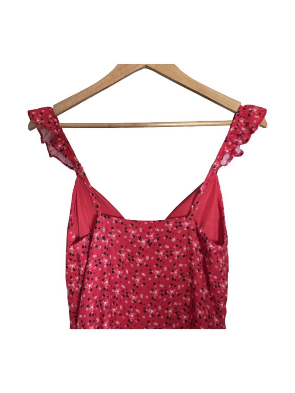 Women's - Showpo Red Floral Ruffled Dress, Size 2 - Picture 8 of 8